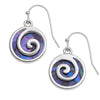 Paua Shell Spiral Circle Earrings