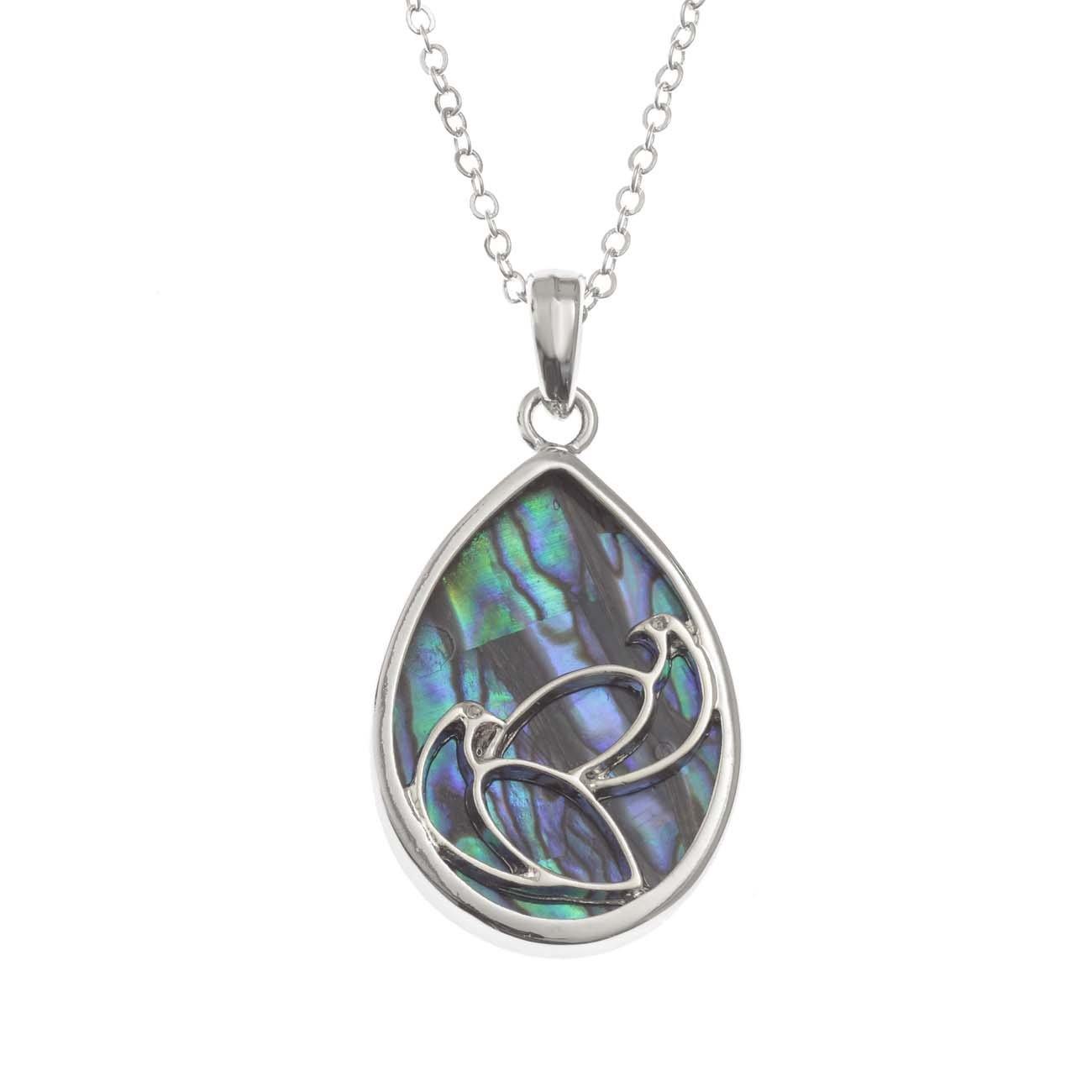 Paua Shell Two Doves Necklace