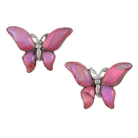 Paua Shell Pink Butterfly Earrings