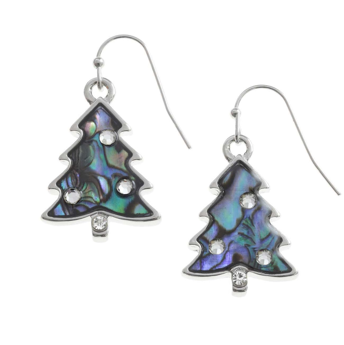 Paua Shell Christmas Tree Earrings