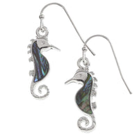 Paua Shell Seahorse Earrings