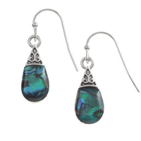 Paua Shell Blue Pear Drop Earrings