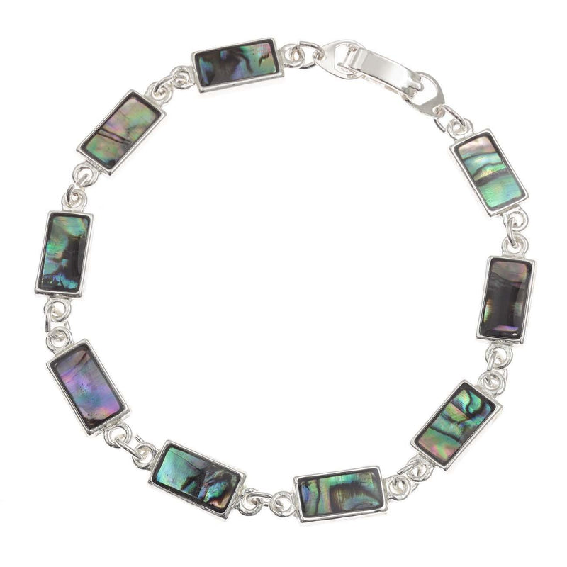 Paua Shell Square Link Bracelet