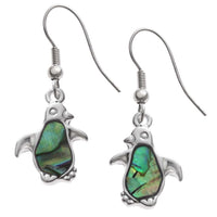 Paua Shell Penguin Earrings