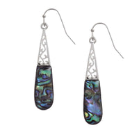 Paua Shell Long Pear Drop Earrings