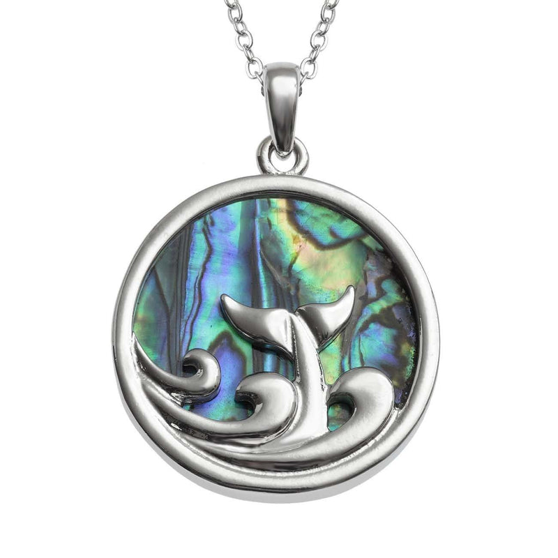 Paua Shell Silver Dolphin Necklace