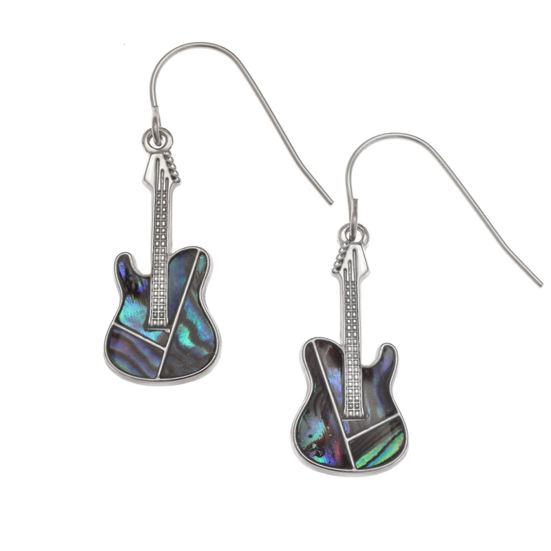 Paua Shell Guitar Drop Earrings