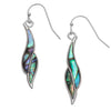 Paua Shell Twisted Leaf Earrings