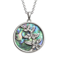 Paua Shell Flower Branch Necklace