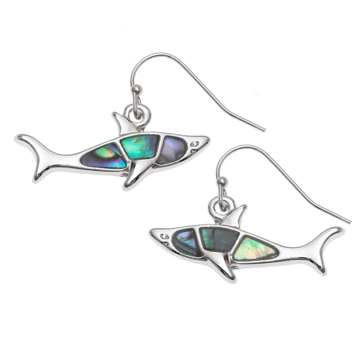 Paua Shell Shark Earrings
