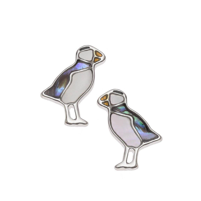 Paua Shell Puffin Stud Earrings