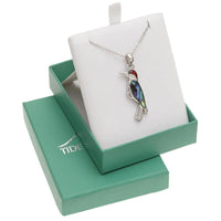 Paua Shell Woodpecker Necklace Boxed
