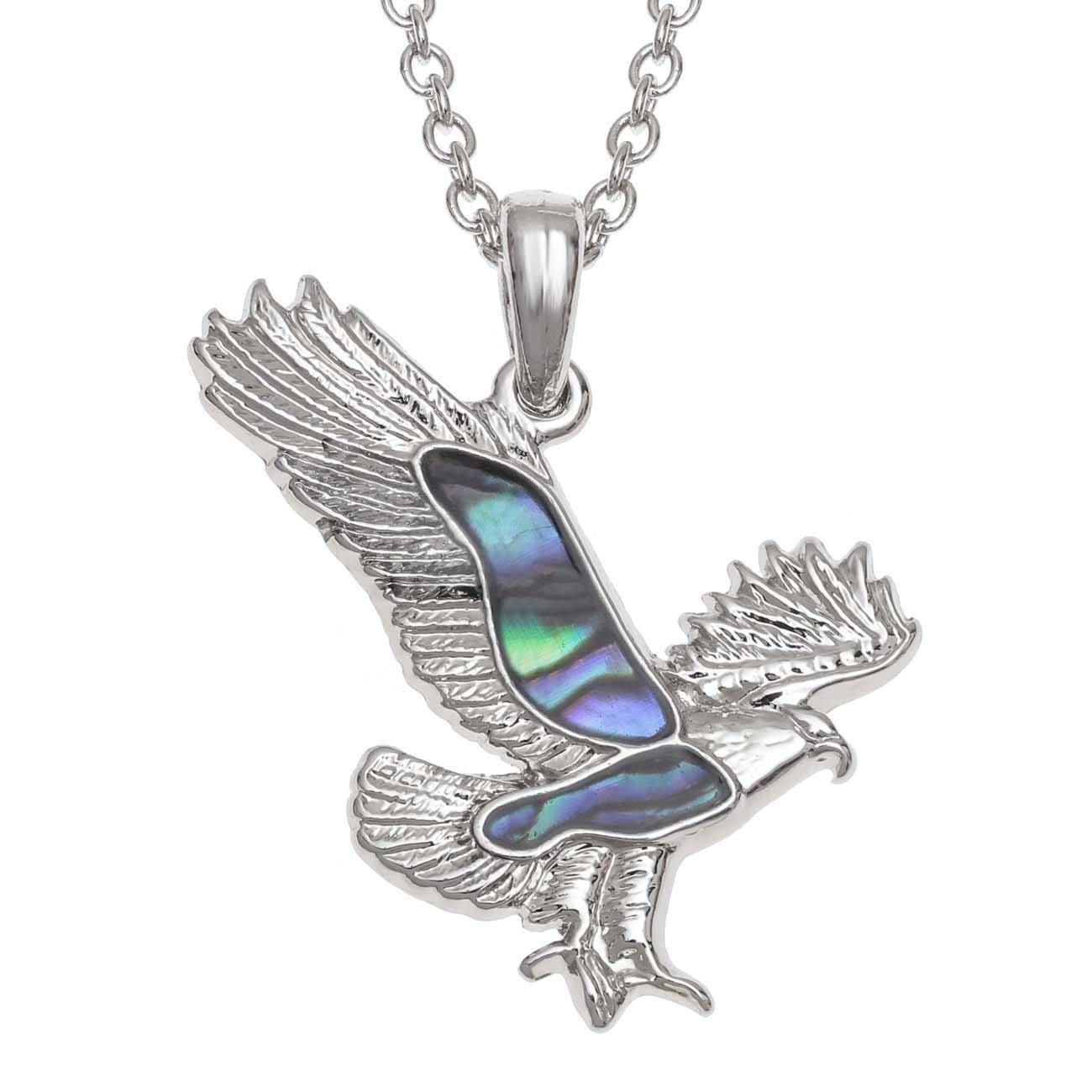 Paua Shell Flying Eagle Necklace