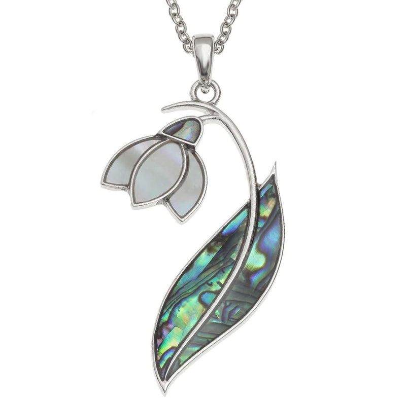 Paua Shell Snowdrop Flower Necklace