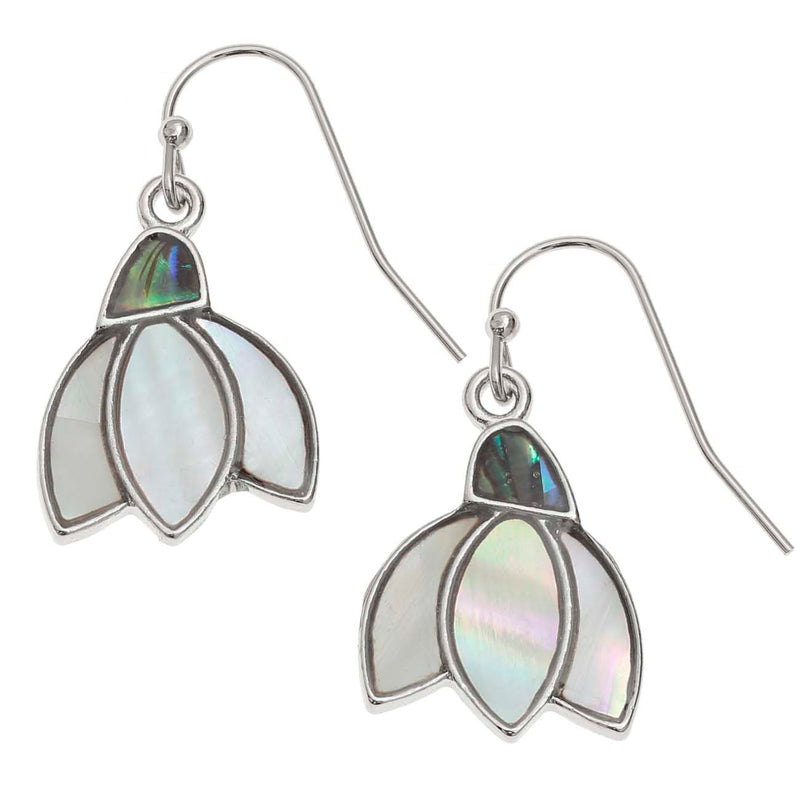 Paua Shell Snowdrop Flower Earrings