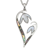 Paua Shell Snowdrop Heart Necklace