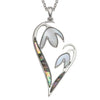 Paua Shell Snowdrop Heart Necklace