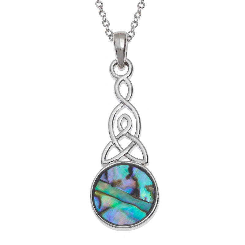 Paua Shell Round Celtic Knot Necklace