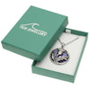 Paua Shell Purple Celtic Thistle Necklace Boxed