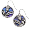 Paua Shell Purple Celtic Thistle Earrings