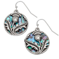 Paua Shell Green Celtic Thistle Earrings