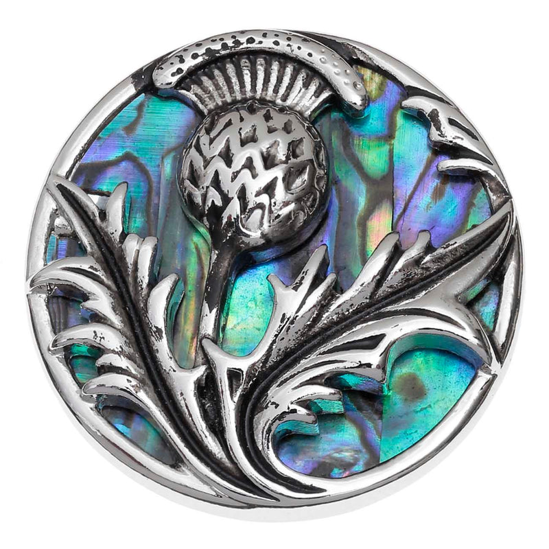 Paua Shell Celtic Thistle Brooch