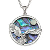 Paua Shell Barn Owl & Moon Necklace