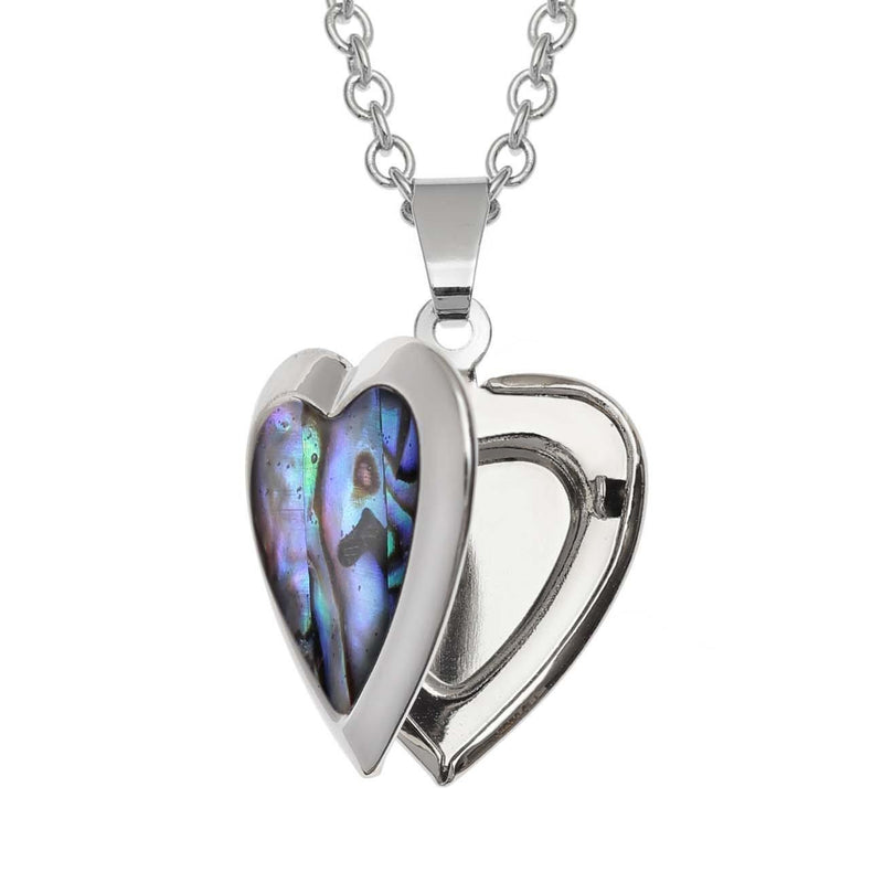 Paua Shell Heart Locket Necklace Box 1