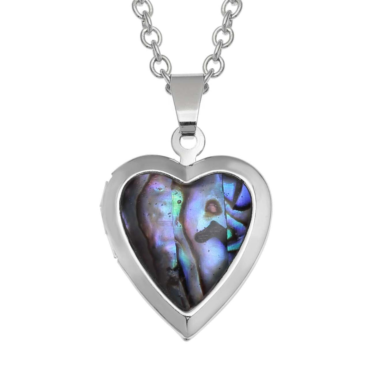 Paua Shell Heart Locket Necklace