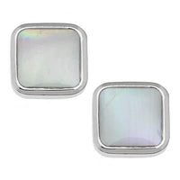 Mother of Pearl Square Stud Earrings