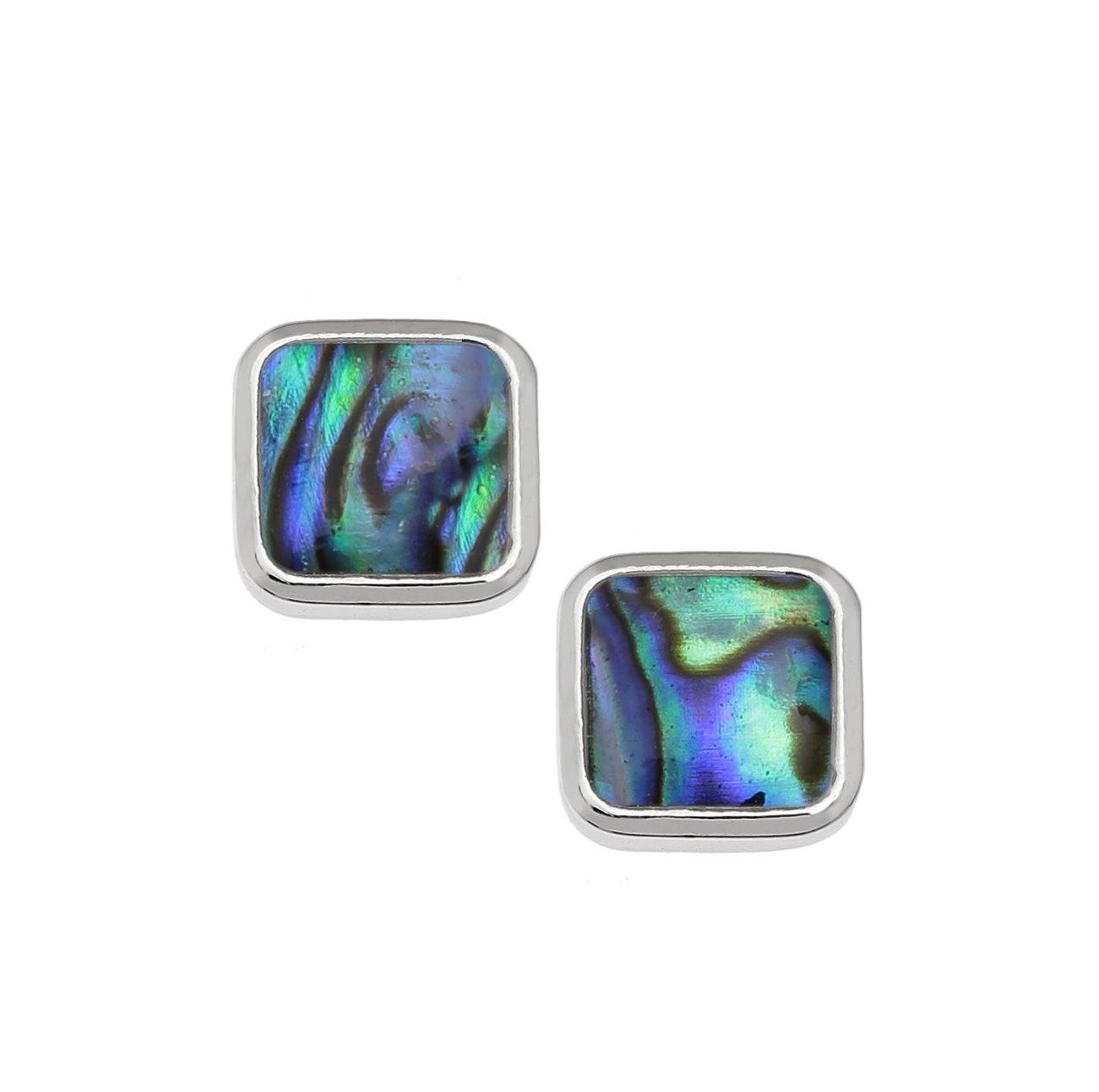 Paua Shell Square Stud Earrings