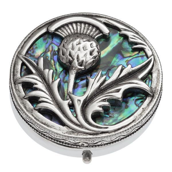 Paua Shell Celtic Thistle Pill Box