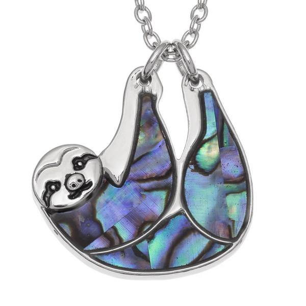 Paua Shell Sloth Necklace