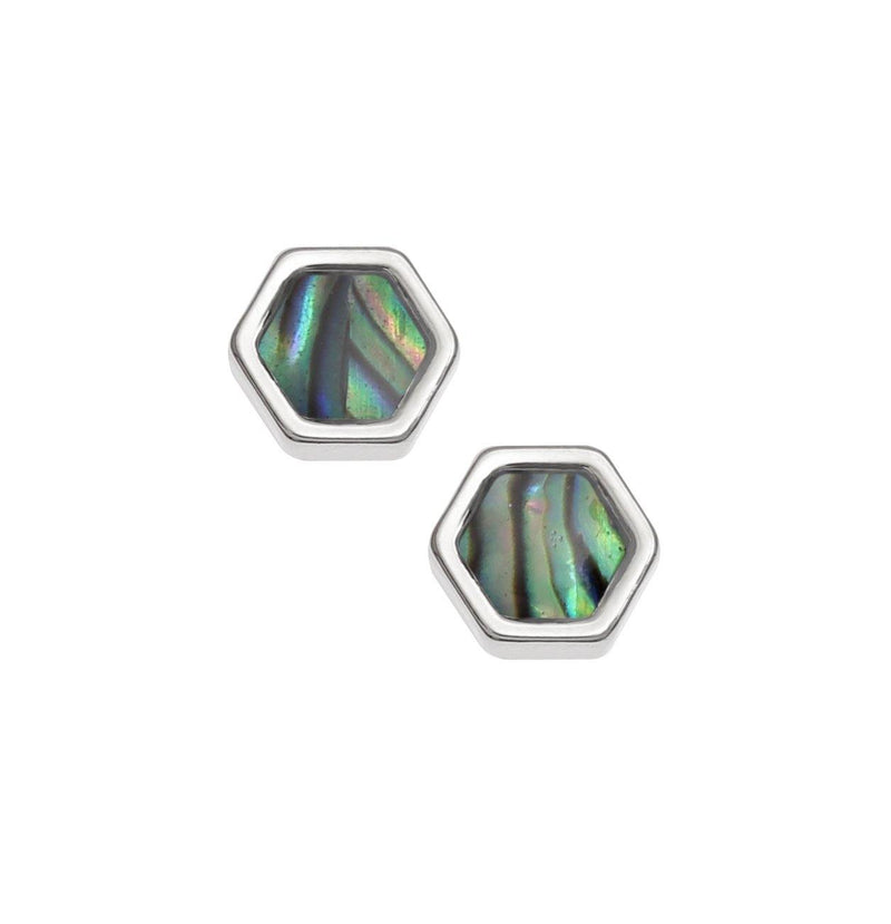 Paua Shell Honeycomb Stud Earrings