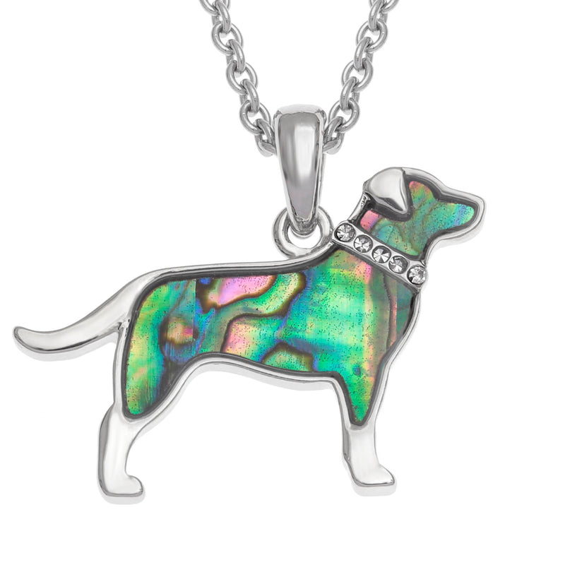 Paua Shell Labrador Dog Necklace