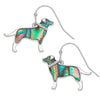 Paua Shell Labrador Dog Earrings