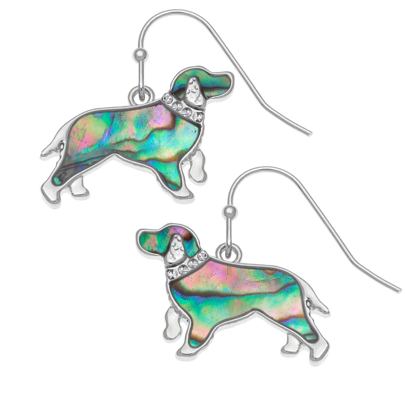 Paua Shell Spaniel Earrings