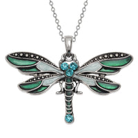 Dragonfly Enamel & Crystal Necklace