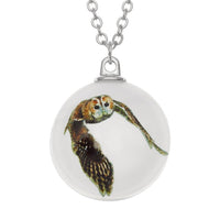 Tawny Owl Glass Necklace